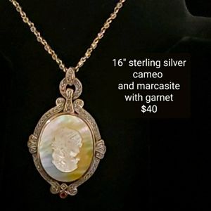 18" sterling silver cameo